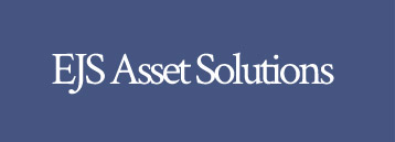 EJS Asset Solution text in white on a blue background